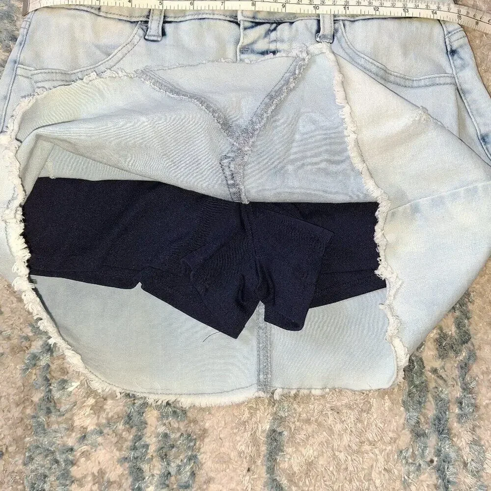 Justice Acid Wash Denim Skort sz 18